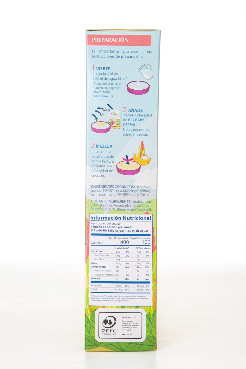 Cereal Orgánico para Bebés - Quinua, Kiwicha y Cañihua con Plátano y Coco | 100% Natural