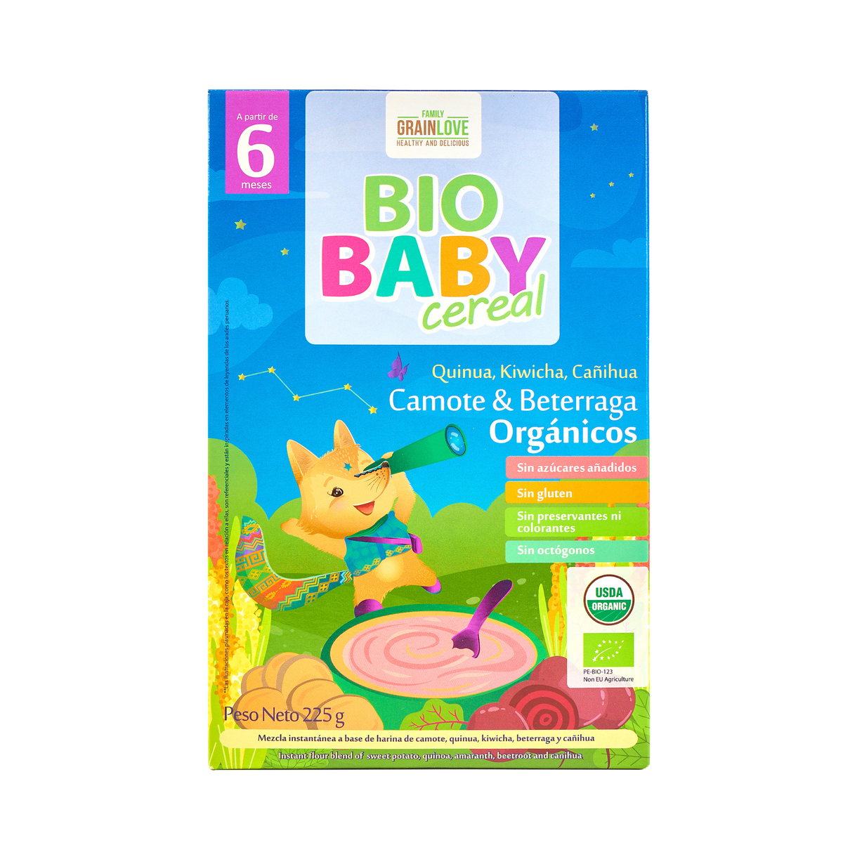 Cereal Orgánico para Bebés - Quinua, Kiwicha y Cañihua con Camote y Beterraga | Nutrición Completa