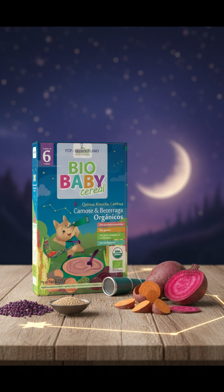 Cereal Orgánico para Bebés - Quinua, Kiwicha y Cañihua con Camote y Beterraga | Nutrición Completa